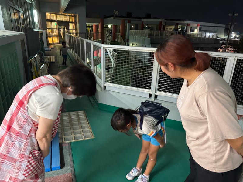 Saying goodbye to the teacher