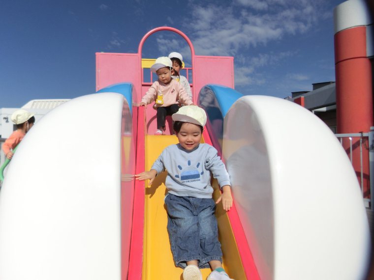 A child climbing the play equipment at Nobinobi Land