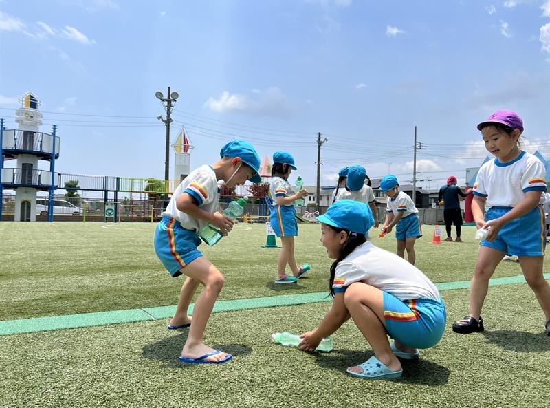 Children playing freely in the playground